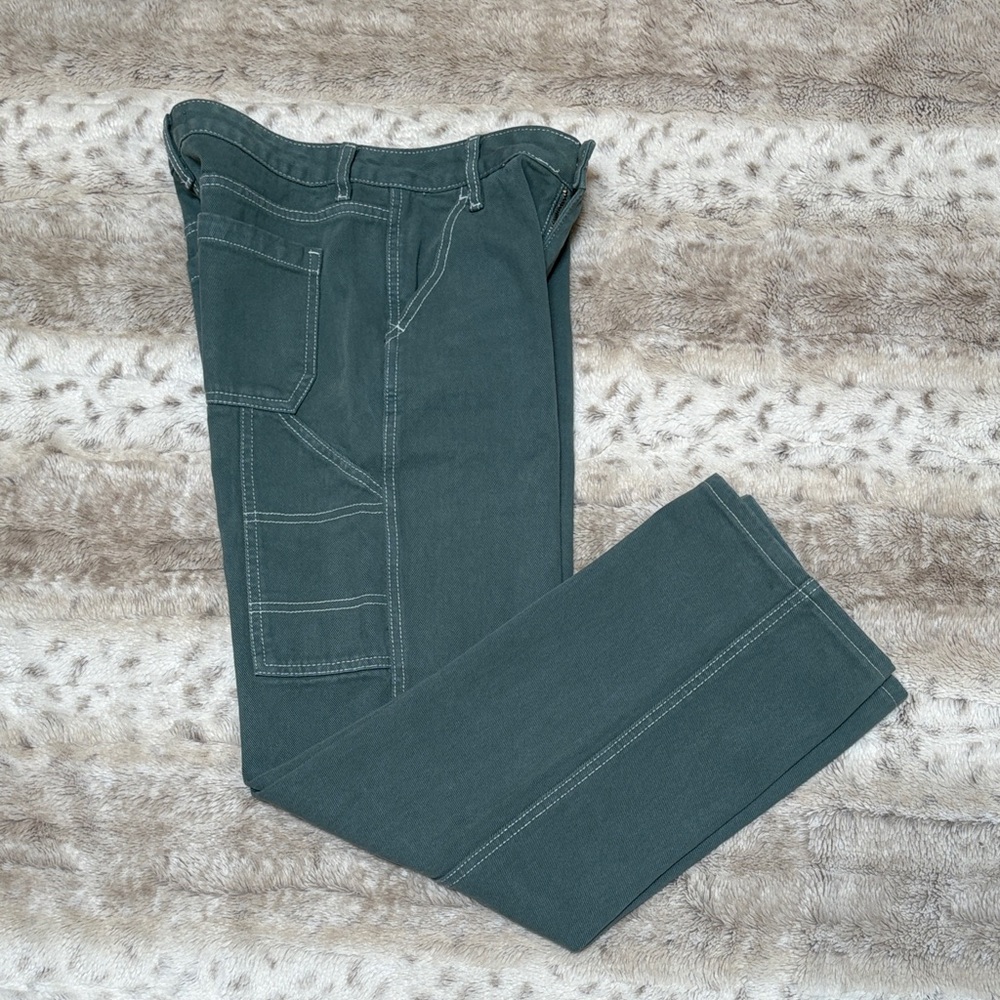 PACSUN Low Rise Green Carpenter Pants, Size 24 - Picture 5 of 11